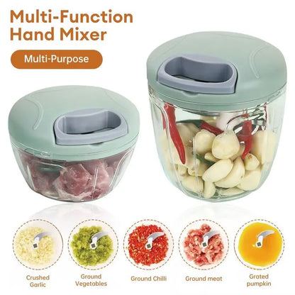 5 Blades 900ML Manual chopper  Manual Speedy chopper Grinders Multifunctional Hand-pulled Crusher