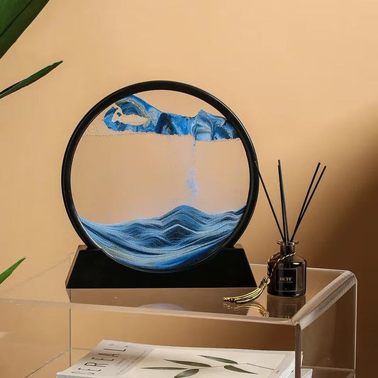 3D Sand moving Art liquid Illustration decoration piece