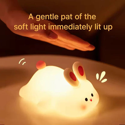 Cute Rabbit Desk Soft Night Lamp USB Rechargeable (Delivery Free)